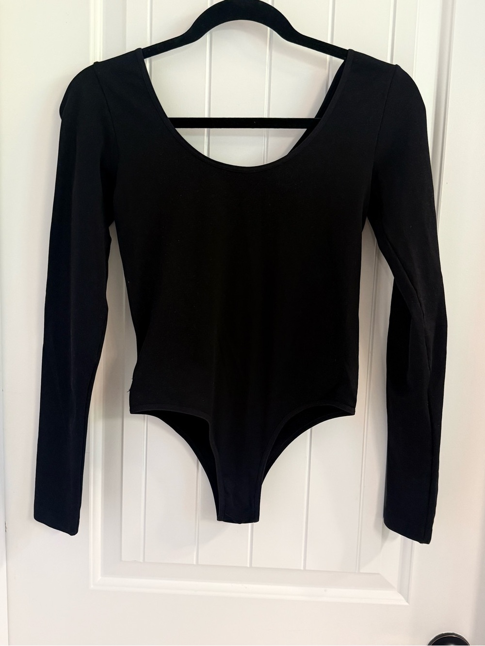 Yelete OS Black Seamless Reversible Long Sleeve Bodysuit NWOT